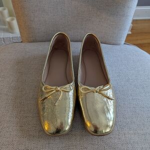 Nordstrom Gold Women's Ballet Flats with Bow